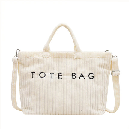 Striped Velvet Shoulder Bag