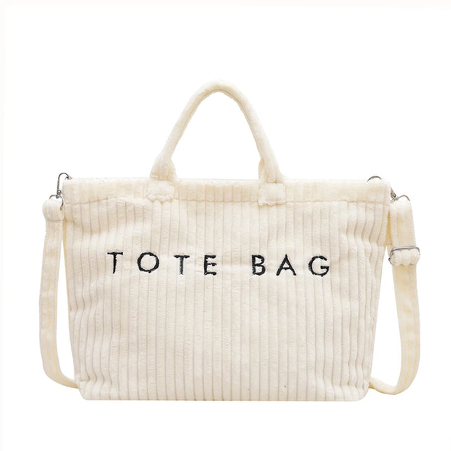 Striped Velvet Shoulder Bag