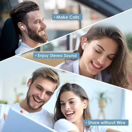 NNEOBA Wireless Stereo Earbuds with Dual Microphone