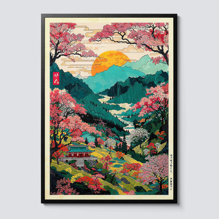 Japanese Wave Landscape Wall Art