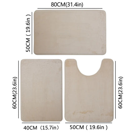 3-Piece Bathroom Floor Mat Set