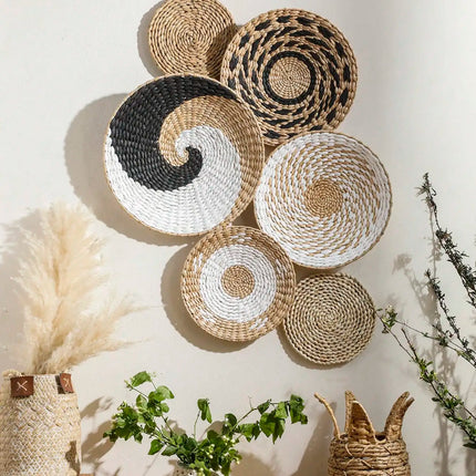 Boho Woven Wall Basket Decor