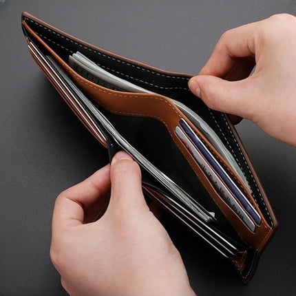 Stripe Leather Bifold Wallet