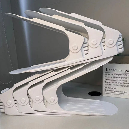 Adjustable Double-Layer Plastic Shoe Rack