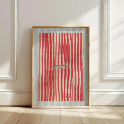 Pink Sardine Canvas Wall Art