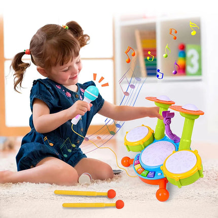 Kids Drum Set with Microphone