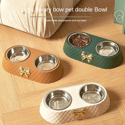 Double Pet Food Bowl