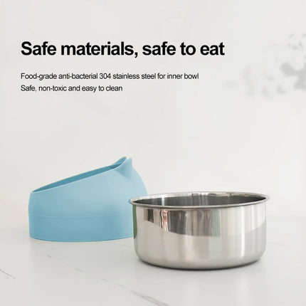 Inclined Stainless Steel Pet Bowl