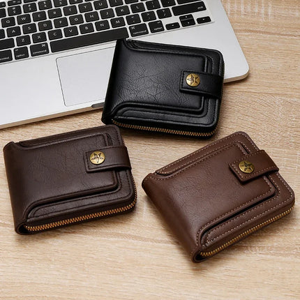 Vintage Trifold PU Wallet