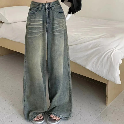 Vintage Washed Wide-Leg Jeans