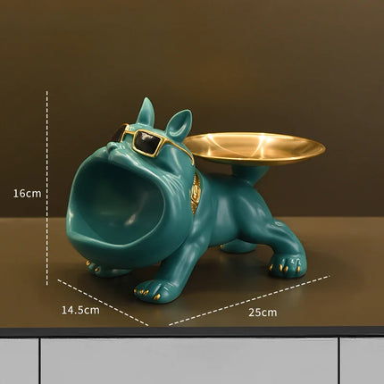 Bulldog Resin Decorative Storage Tray