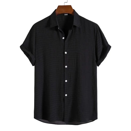 Men’s Short-Sleeve Cotton Linen Shirt