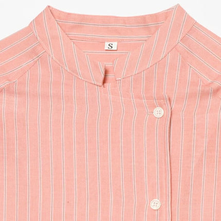 Striped Asymmetric Button Shirt