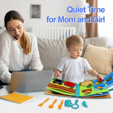 Montessori Busy Book for Toddlers with Life Skills Activities