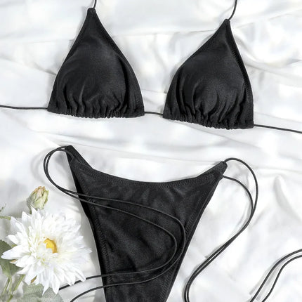 Triangle Thong Bikini Set