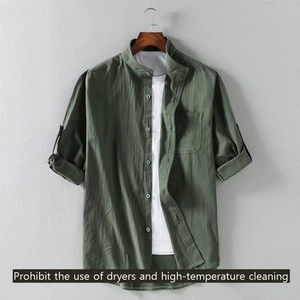 Men’s Stand-Collar Casual Shirt