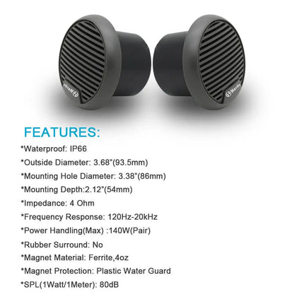 3-Inch Waterproof Marine Speakers