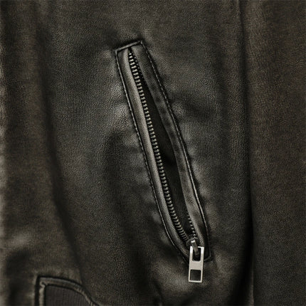 Women's Faux Leather Bomber Jacket