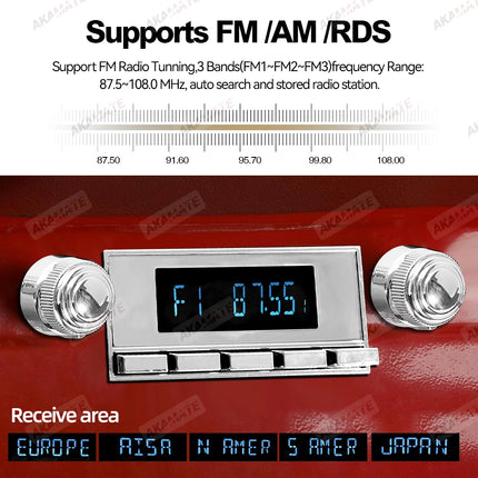 Retro Car Radio with Bluetooth and USB