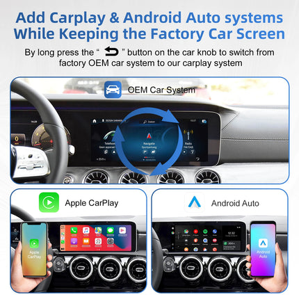 Ezonetronics Wireless CarPlay Android Auto Retrofit Kit Decoder Box CarPlay Interface for Mercedes Benz NTG6.0 MBUX System 2019+