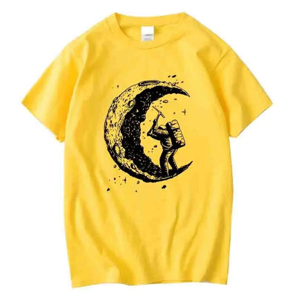 Men's Moon Print Cotton Blend T-Shirt