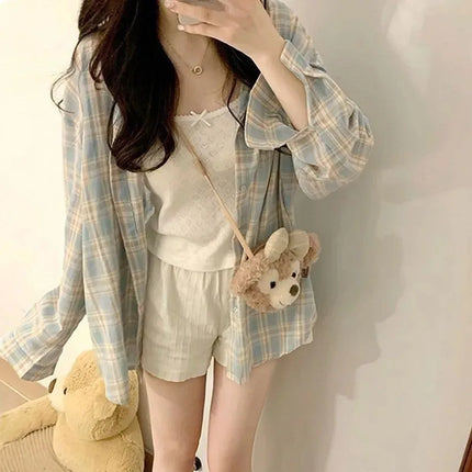 Women's Oversized Plaid Shirt