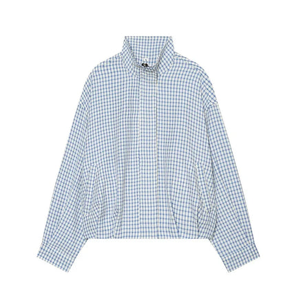 Women's Cropped Plaid Bomber Jacket
