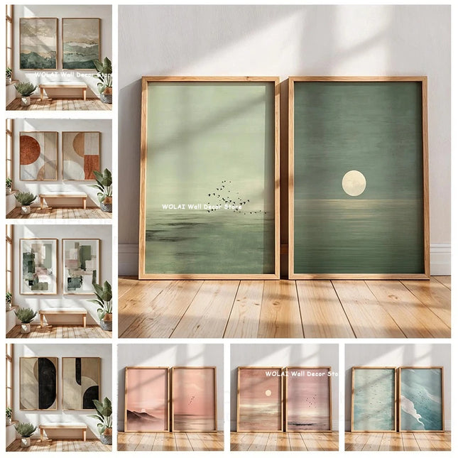 Japanese Retro Mountain Wall Art Set