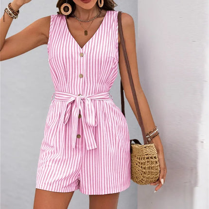 Women's Sleeveless High-Waist Summer Romper