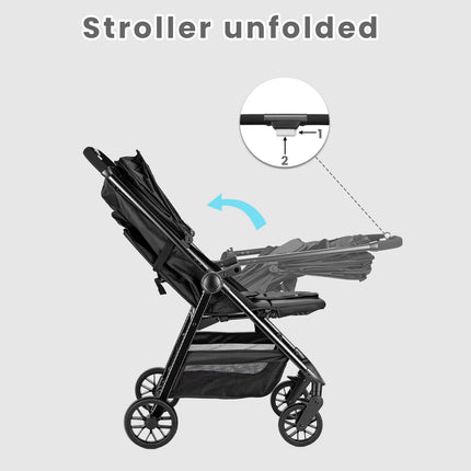 Compact Baby Stroller with Reclining Seat