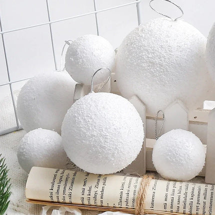 White Christmas Tree Baubles Set
