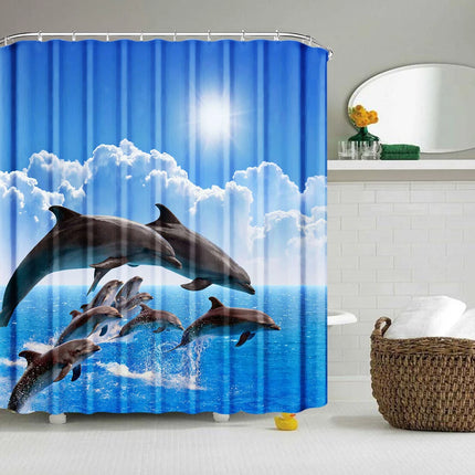 Blue Dolphin Shower Curtain