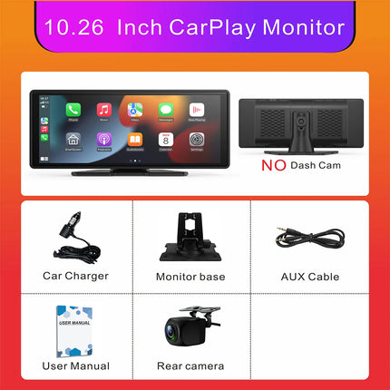 Universal Portable Wireless Carplay Screen for Car with Android Auto Touchscreen Car Stereo System