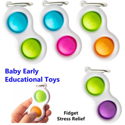 2-Piece Bubble Music Keychain Fidget Set