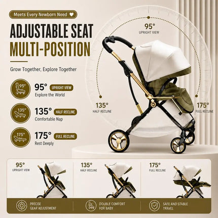 Lightweight High-Landscape Baby Stroller
