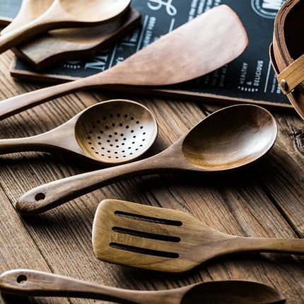9-Piece Wooden Kitchen Utensil Set