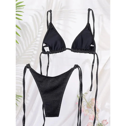 Glossy Triangle Bikini Set