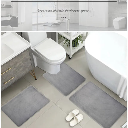 3-Piece Bathroom Floor Mat Set