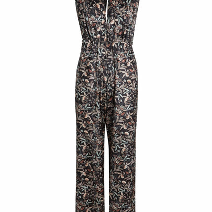 Floral Velvet Backless Jumpsuit
