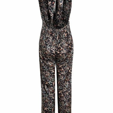 Floral Velvet Backless Jumpsuit