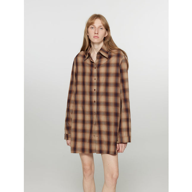 Tea Grid Retro Plaid Shirt