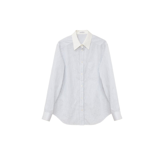 Classic Contrast Stripe Lapel Shirt