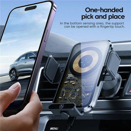 NNEIDS High Power Car Wireless Charger With Phone Bracket - Transparent 66W