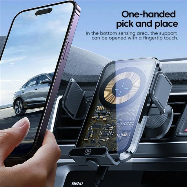 NNEIDS High Power Car Wireless Charger With Phone Bracket - Transparent 66W