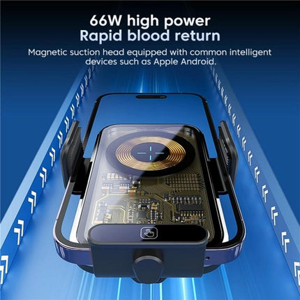 NNEIDS High Power Car Wireless Charger With Phone Bracket - Transparent 66W