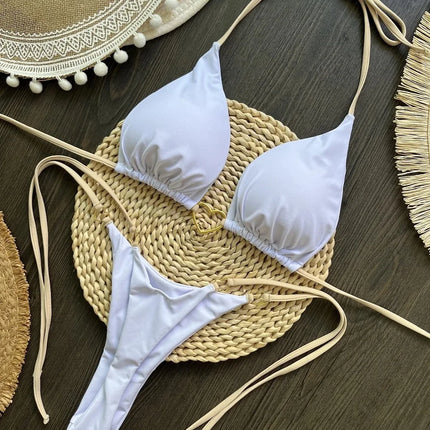 Halter Triangle Bikini Set
