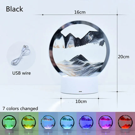 3D Flowing Sand Night Light