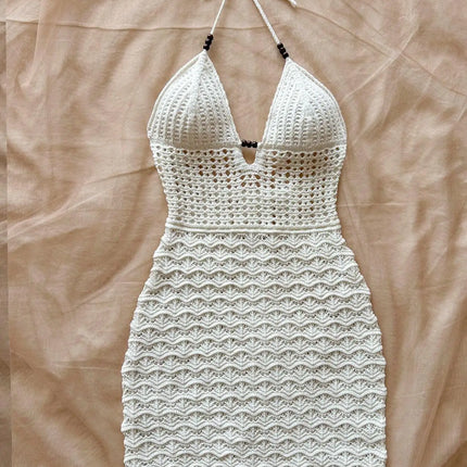 Gradient Hollow-Out Knit Dress