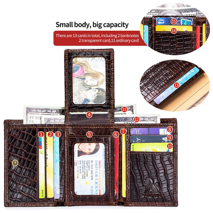 Crocodile Pattern Leather Wallet