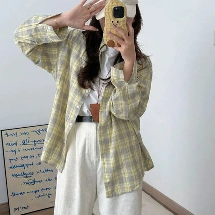 Women's Oversized Plaid Shirt